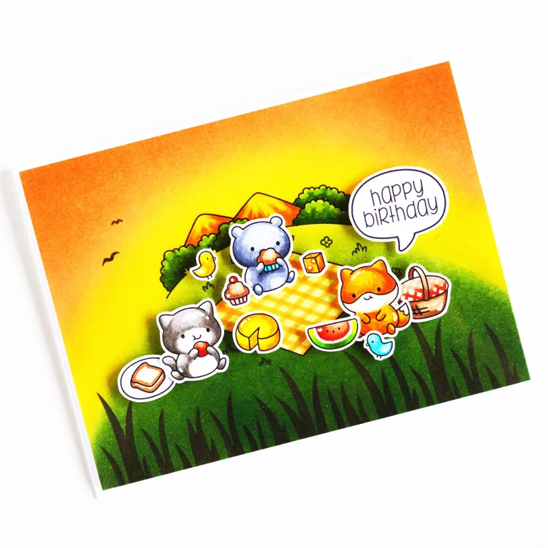 Bear Baking Four Seasons Sheeps Farm Fun Picnic вечерние плавные плавающие марки и штампы для