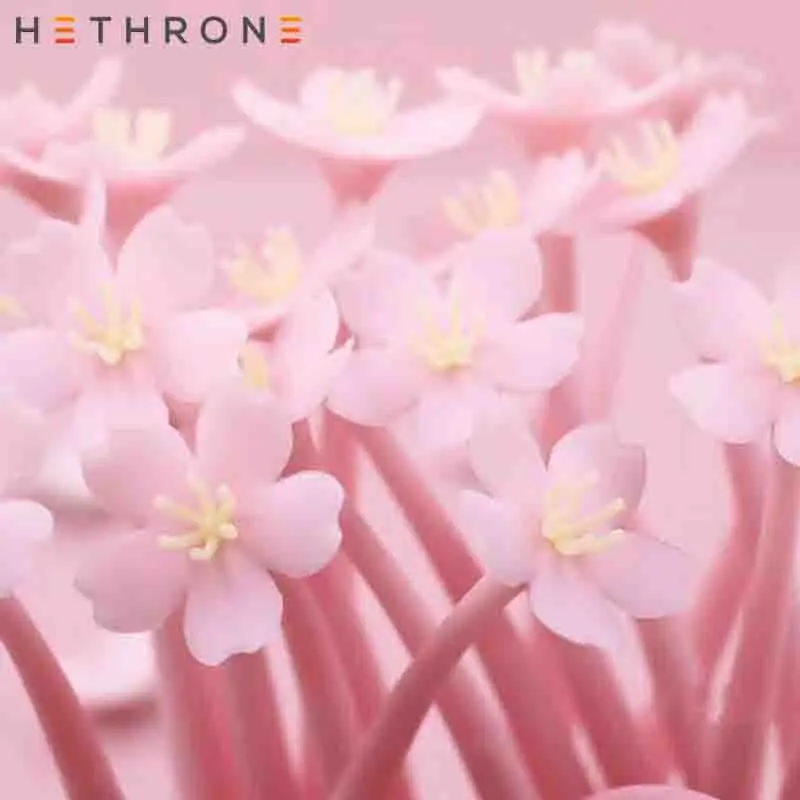 Hethrone 2 шт. Розовый вишня в цвету письменном виде гелевых ручек для школьные