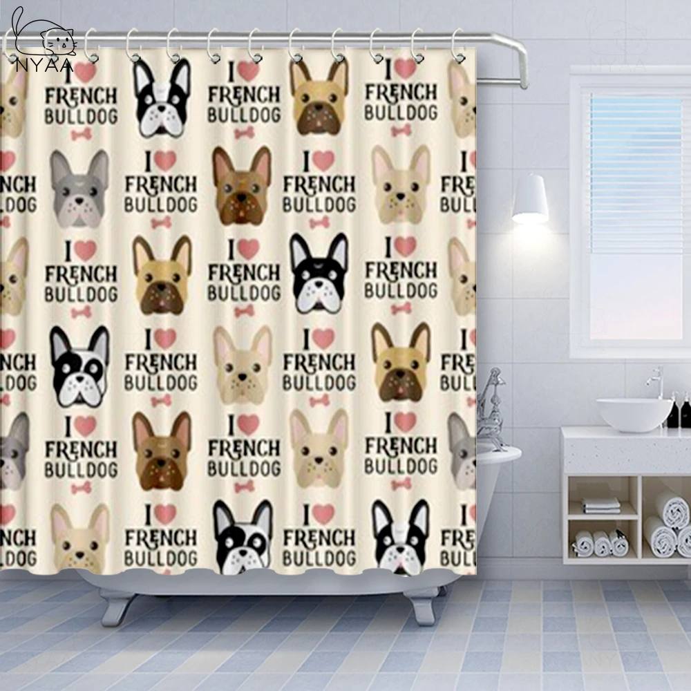 Штора для душа Cocker с рисунком щенка собаки спаниеля лисы Водонепроницаемая