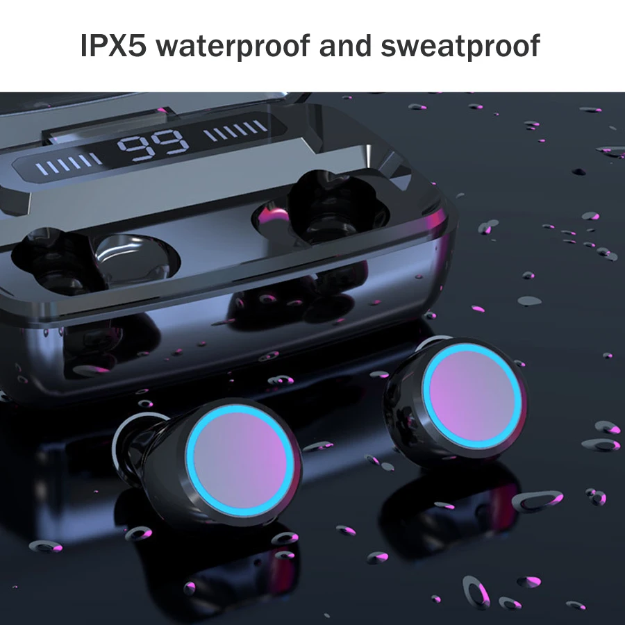 Bass Bluetooth наушники беспроводные наушники TWS 5,0 мини наушники с микрофоном зарядная коробка Спортивная стереогарнитура для мобильного телефона