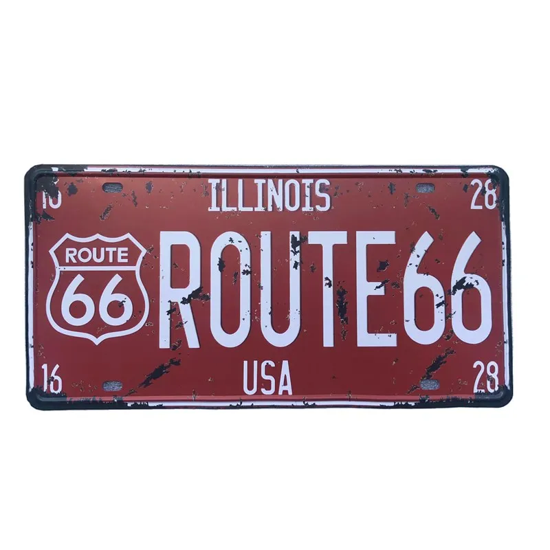 

Shabby Chic Metal Tin Sign US Mother's Road Route 66 Car License Art Poster Bar Pub Vintage Tin Plates Meta Homel Wall Decor
