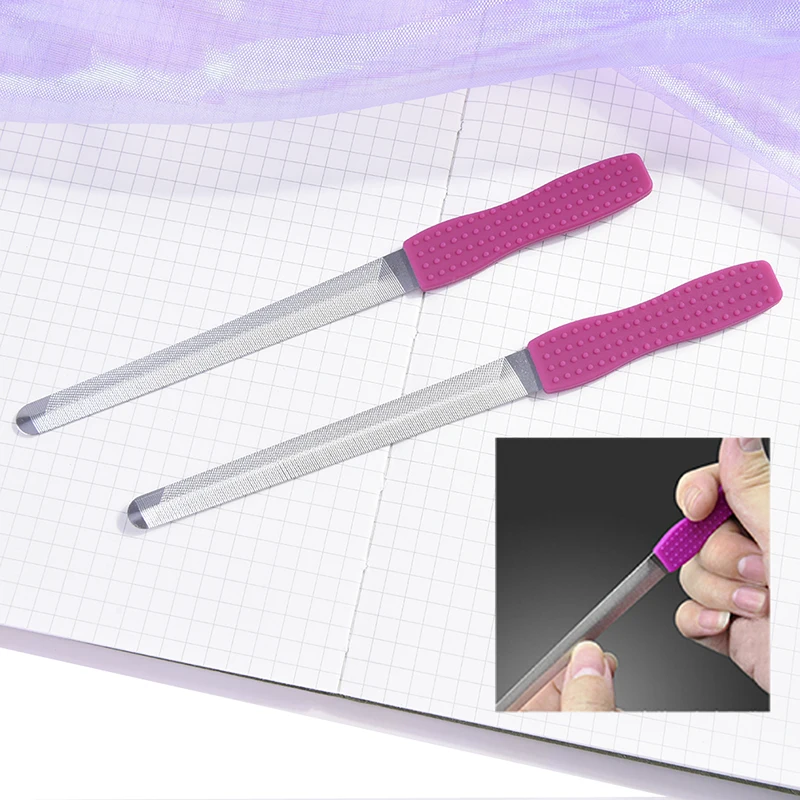 

1/2pcs/pack Stainess Steel Nail Files Double Sided Rough Nail File Buffering Polishing Sanding Strong Saw Nail Art Tools