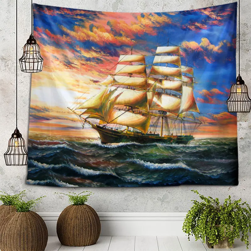 3D гобелен морской пейзаж настенное покрывало для кровати пляжное полотенце