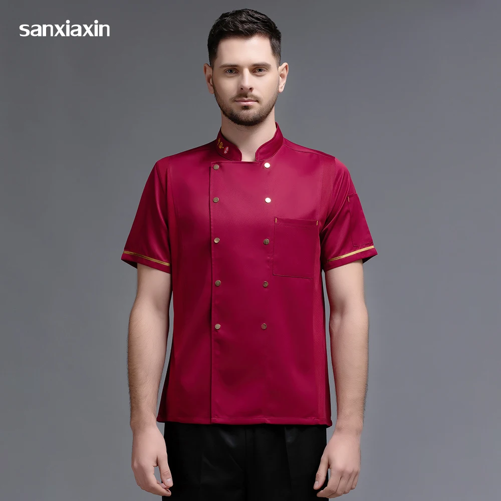 

Двубортные куртки шеф-повара, рубашка шеф-повара для ресторана, отеля, кухни, пищевая служба, рабочая одежда, униформа официанта, 4 цвета, опт...