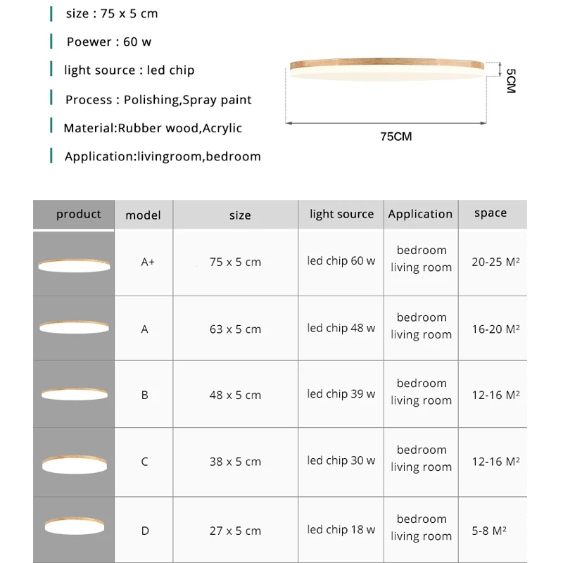 

Modern LED Ceiling Light Fixtures for Living Room Bedroom Home Decoration Indoor Lighting Fixture Creative Design Round Wood Art