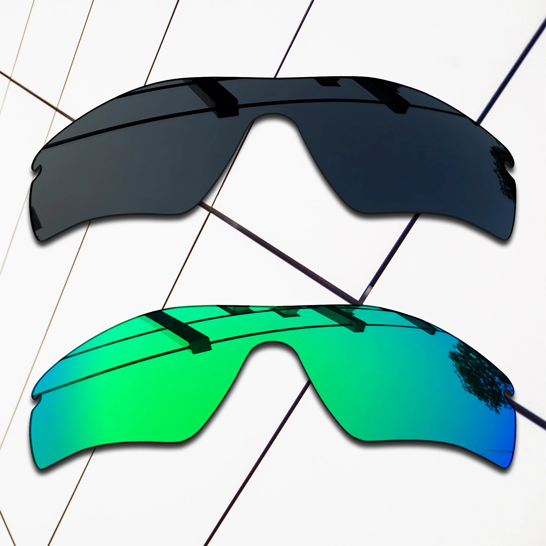 E.O.S-Lentes de repuesto polarizadas para gafas de sol, lentes de sol de color negro y verde esmeralda, lentes de sol de estilo vintage, OO9181, 2 piezas