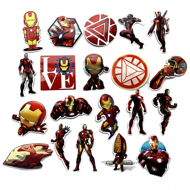 55PCS The Avengers Iron Man Sticker Skateboard Laptop Motocycle Car Bumper Luggage Water Bottles Phone Case Decal Stickers | Дом и сад