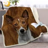BlessLiving Basenji Sherpa Blanket on Beds Brown Dog Animal Throw Blanket for Adult Bedspreads 3D Print mantas 150x200cm 1