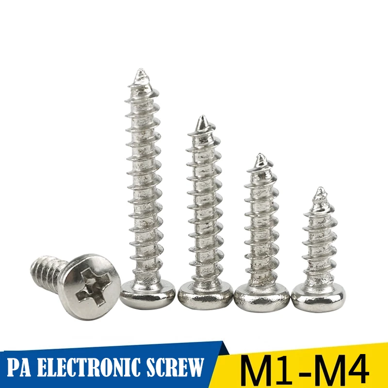 Саморезы LUCHANG Philips 1000 шт. PA никелированные микро винты M1 M1.2 M1.4 M1.7 M2 M3 компьютерный