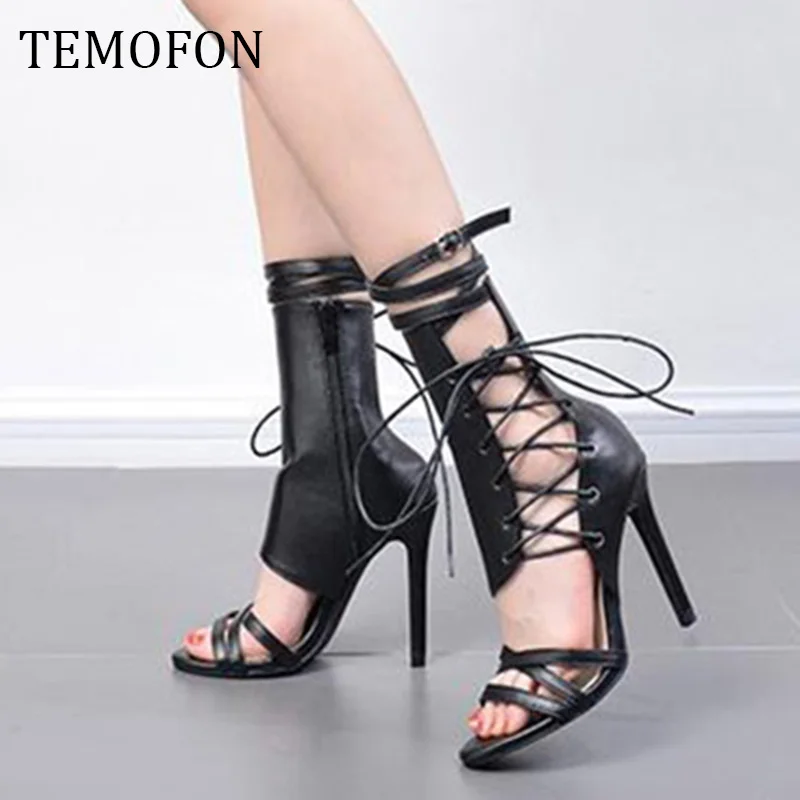 Туфли TEMOFON женские на высоком каблуке пикантные модные туфли лодочки с открытым