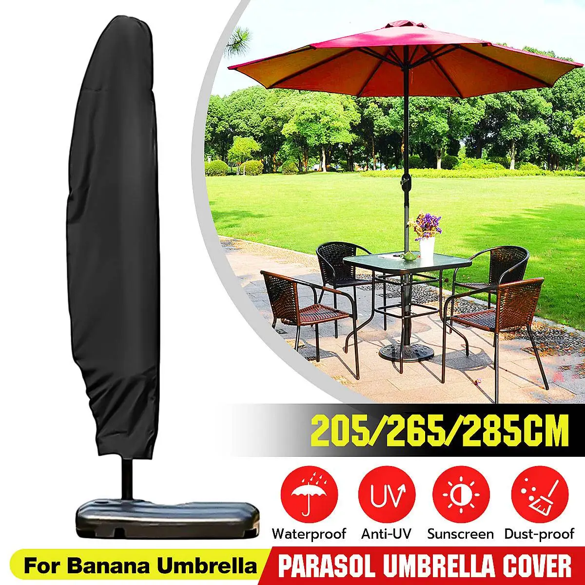 

Waterproof Outdoor Parasol Cantilever Rain Cover Outdoor Garden Patio Windproof Sunshade Protection Large Cover Umbrella Cover