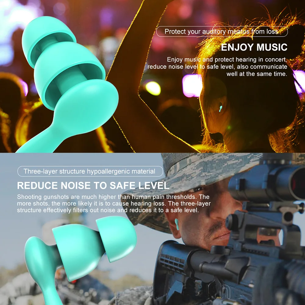 Многоразовые затычки для ушей шумоподавляющие мягкие звукоизоляционные анти