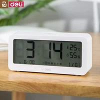 xiaomi youpin deli electronic alarm clock large screen display time display snooze function temperature and humidity display