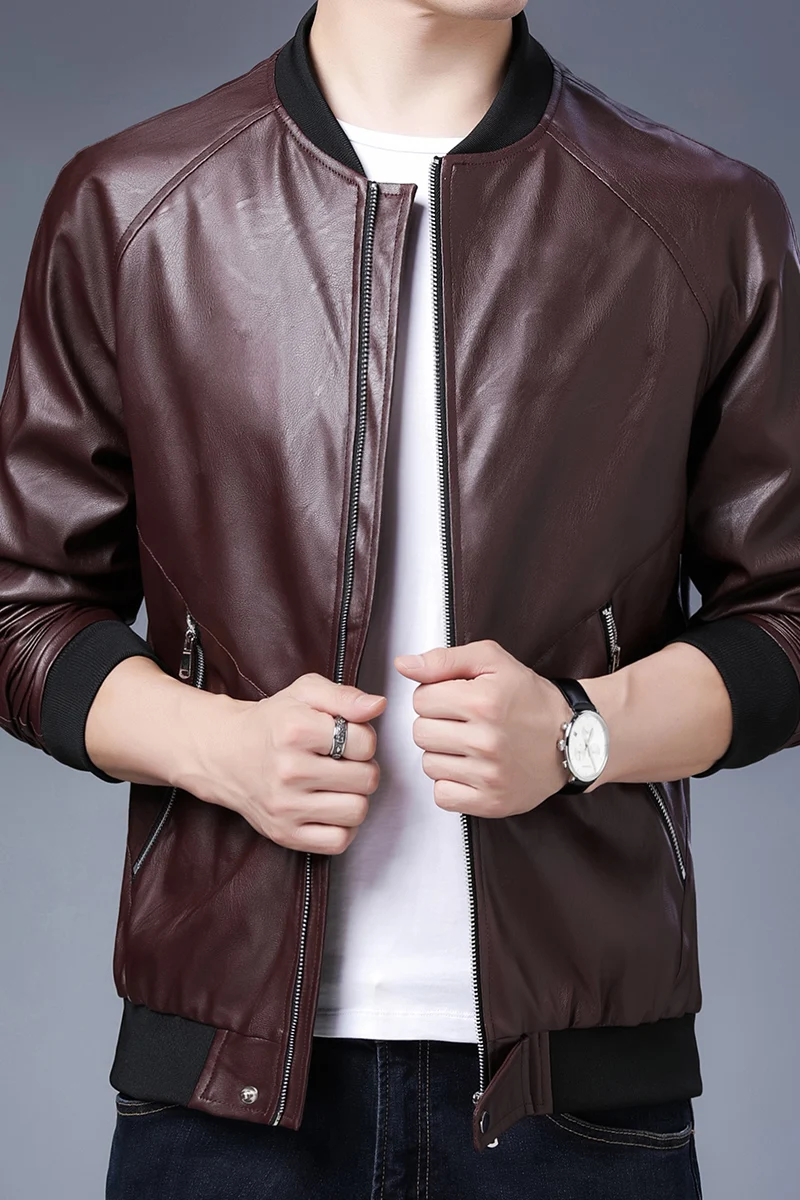 Для мужчин Локомотив стиль экокожа (полиуретан) с воротником-стойкой на каждый