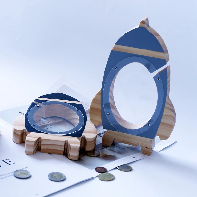 1 шт. детские игрушки ракета Копилка деревянные блоки креативная деревянная