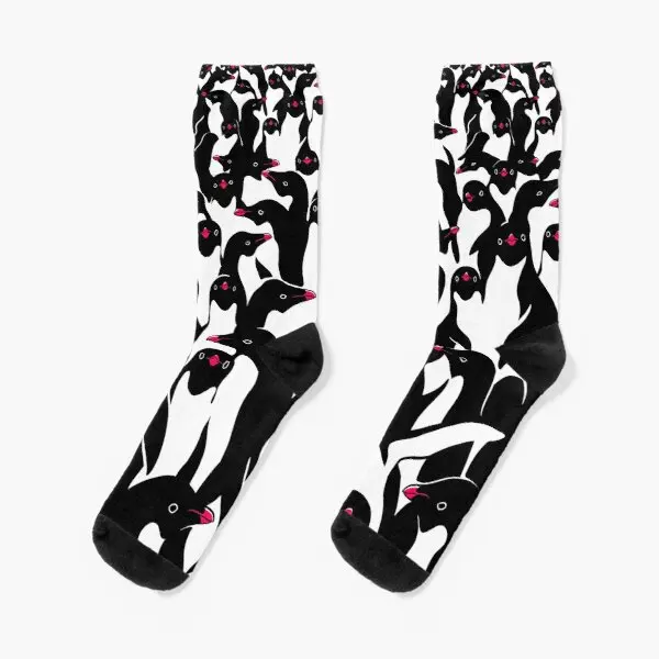

Meanwhile Penguins Ii Crew Socks Best Mens Ankle Women Knee High Black