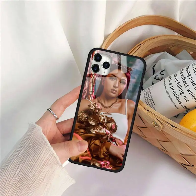 

eva queen Black Cell Phone Case Tempered glass For iphone 11 12 PRO MAX X XS XR 5C 6 6S 7 8 plus