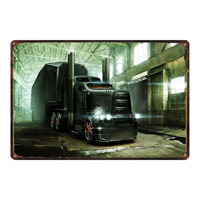【YZFQ 】винтажные знаки металлический грузовик Scania гаражные постер на стену для