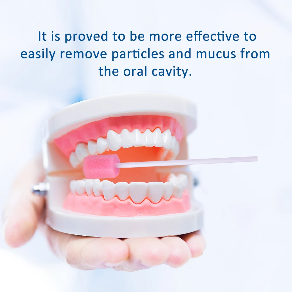 100 шт./набор  одноразовых оральных палочек без вкуса с заботливыми губками, пенообразные спонжевые палочки для медицинского использования, очистки зубов.