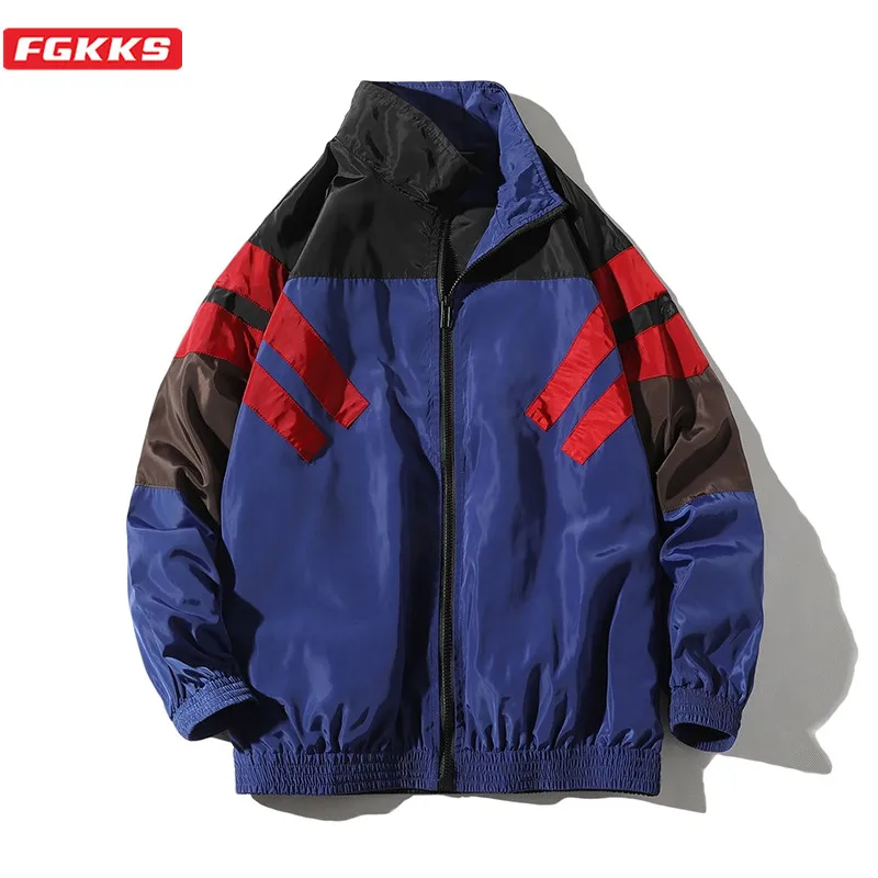 Мужская Лоскутная куртка FGKKS повседневная в стиле хип хоп на весну|Мужские