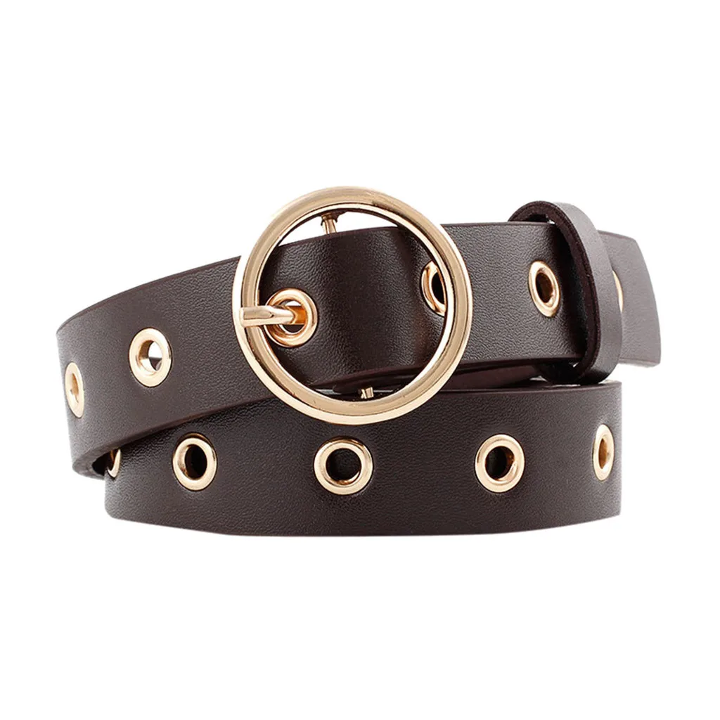 

Top Selling In 2021 Men Women Belt Vintage Round Shape Belts Buckle Leisure Leather Belt Trouser Accessories Casual Elegance