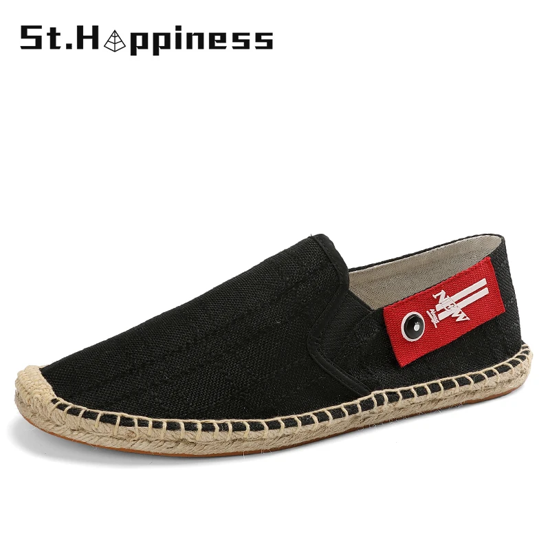 

2021 Summer New Linen Men's Casual Shoes Handmade Weaving Fisherman Shoes Fashion Casual Flat Espadrilles Driving Shoes Big Size