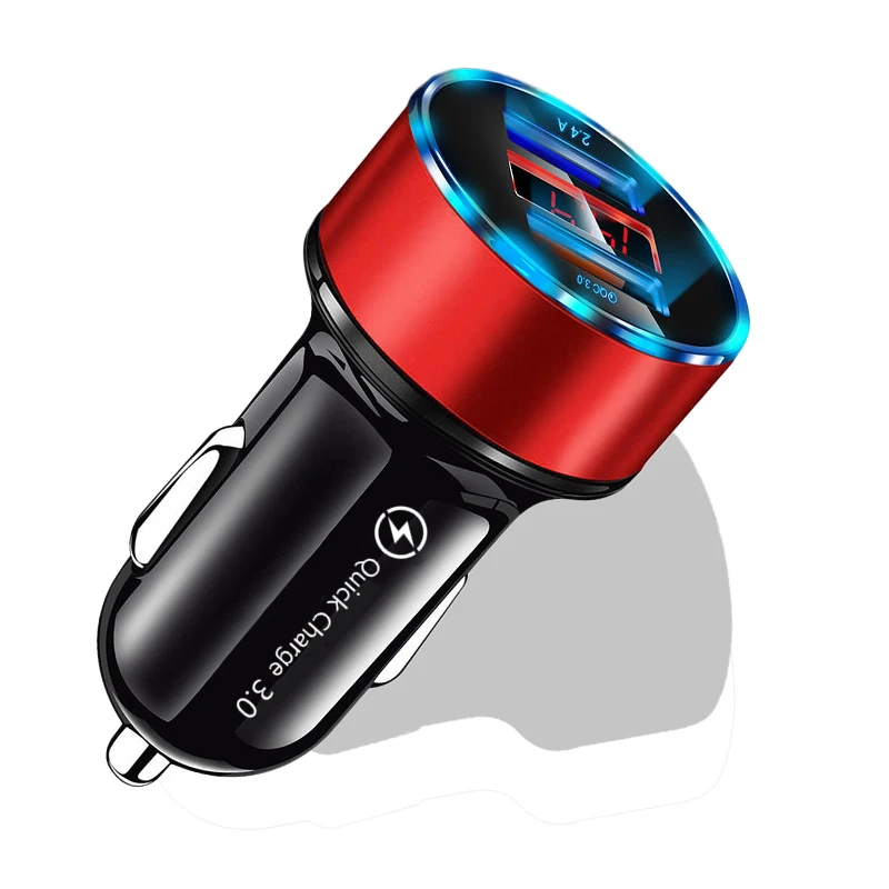 Автомобильное зарядное устройство Mini Dual USB, универсальное зарядное устройство Quick Charge 4,0 3,0 3.1A, быстрое зарядное устройство для мобильного телефона s для S9 планшета, gps, автомобильное зарядное устройство