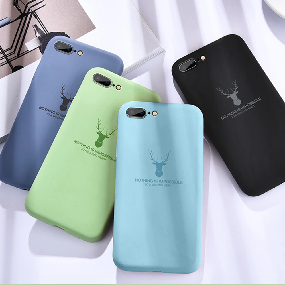 Deer Original Silicone Liquid Phone Case For Apple iPhone 11 Pro Max XR XS 8 7 6S 6 Plus Full Cover Soft Girl Men Cases | Мобильные