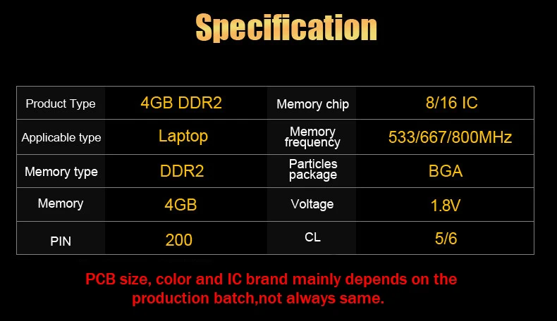 VEINEDA Sodimm 4 Гб ddr2 800 МГц оперативная память ddr2 667 МГц ноутбук для Intel amd mobo поддержка оперативной памяти ddr2 pc6400