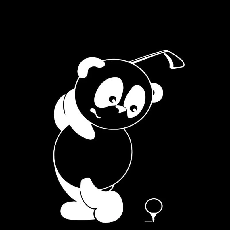 YJZT 11 9 см * 15 7 наклейки Pandas Play Golf Car с рисунком украшение для автомобильной двери