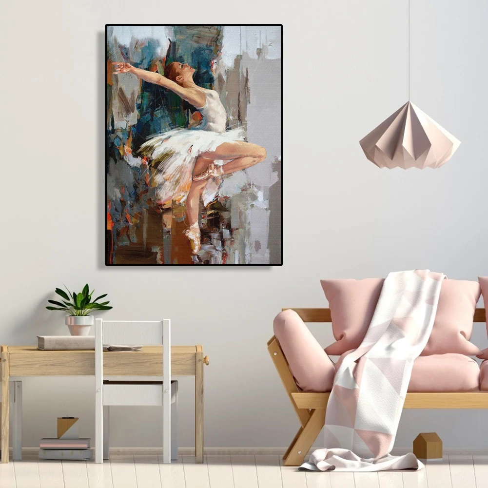 DIY Painting By Numbers Handpainted Canvas Dancing Girl Oil Art Picture Home Decor Living Room Unique Gift | Дом и сад