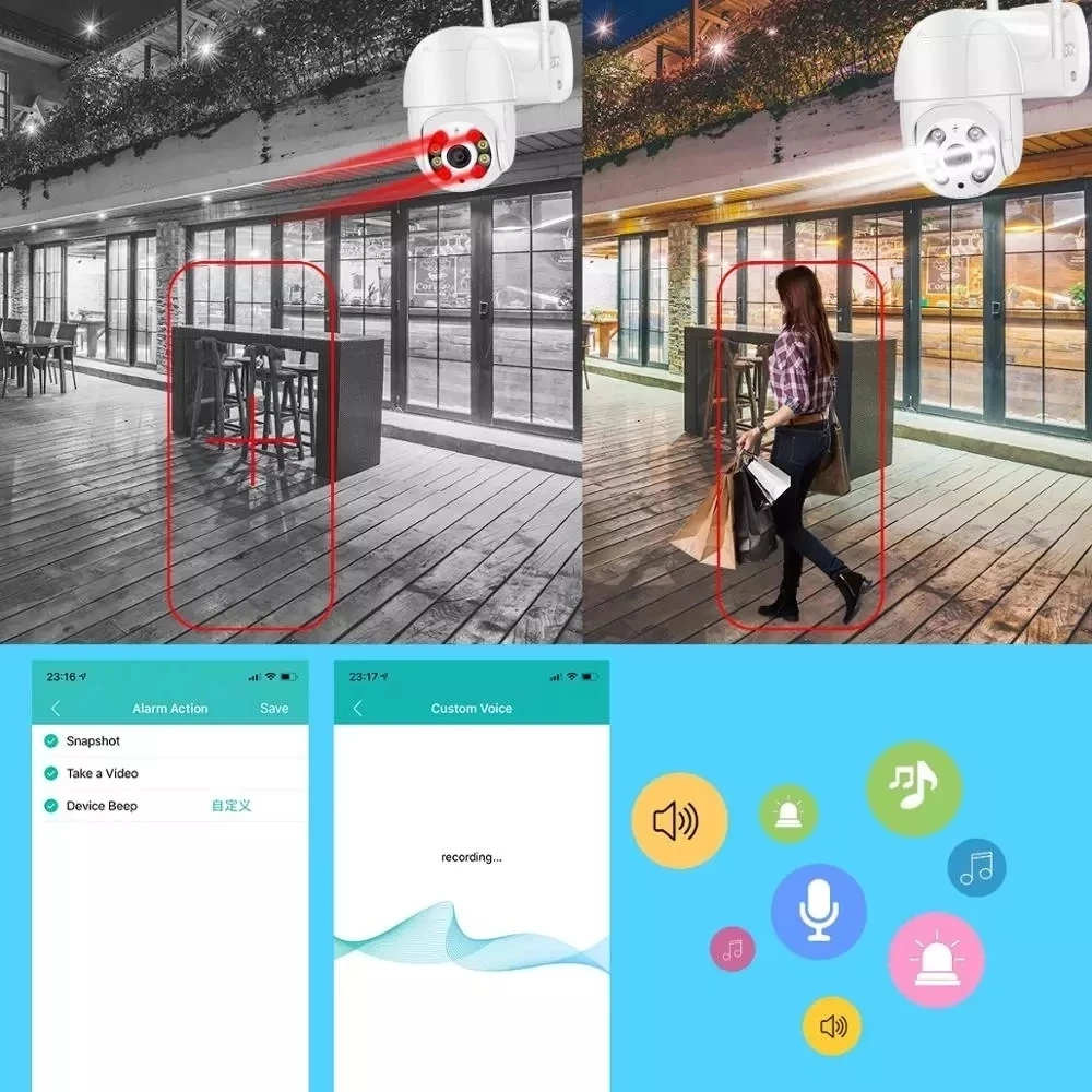 IP Камера уличная беспроводная 5 МП зум Wi Fi|Камеры видеонаблюдения| |