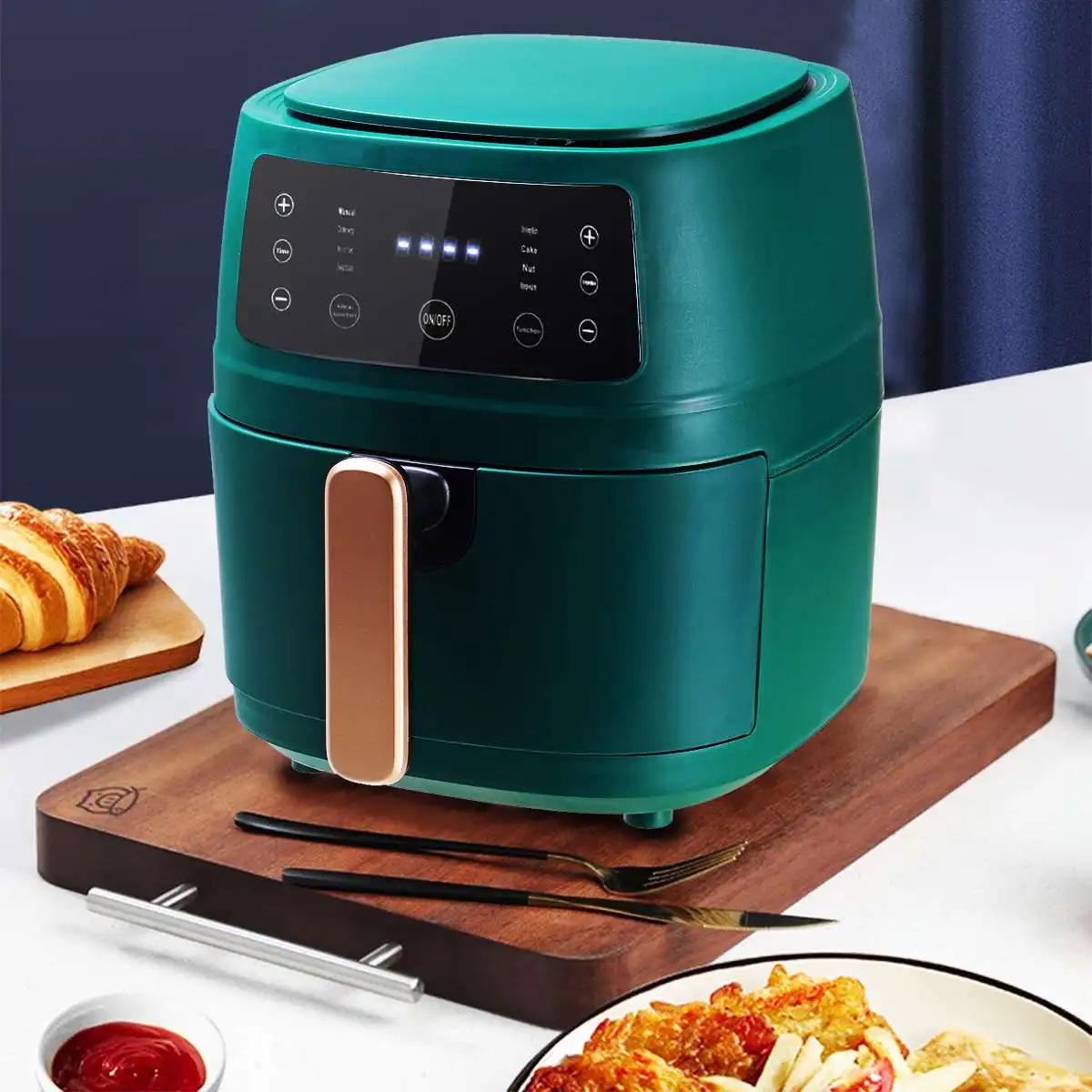 

1350W 5L Air Fryer Oil Free Health Fryer Cooker 220-240V Multifunction Smart Touch LCD Deep Airfryer French Fries Pizza Fryer