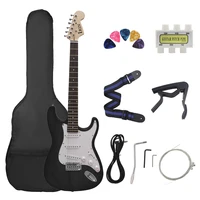 m mbat 21 frets 6 strings electric guitar kit solid wood body maple neck guitar picks strap bag tuner string parts accessories