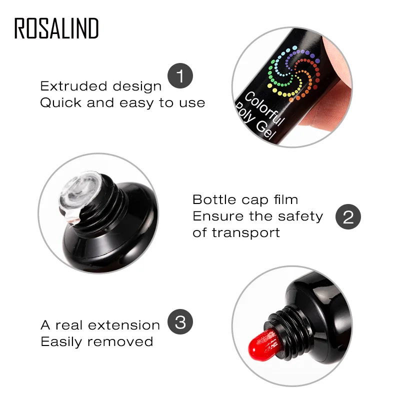 Розалинд Цвет поли лак для ногтей Гель арт дизайн расширение красочный