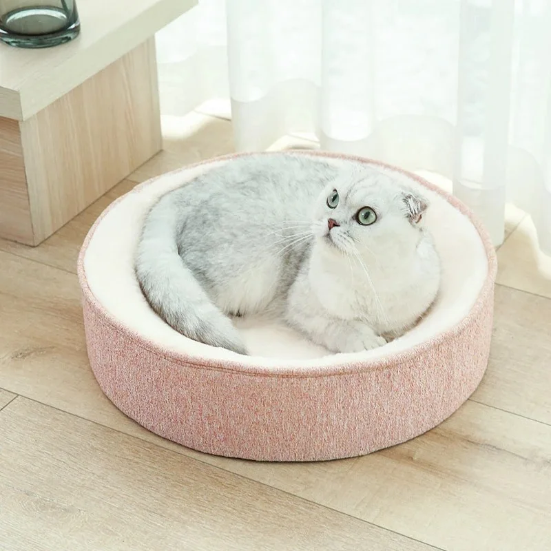 

Round Warm Small and Medium-sized Dog Removable and Washable Kennel Four Seasons Cat and Dog Mat Cat Accessories Pet