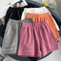 2021 simple women casual patchwork sports fitness workout summer shorts female elastic loose short pants hot y600