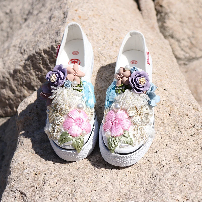 

Женские парусиновые туфли, универсальные повседневные туфли с жемчугом и кисточками, новый стиль лето 2021