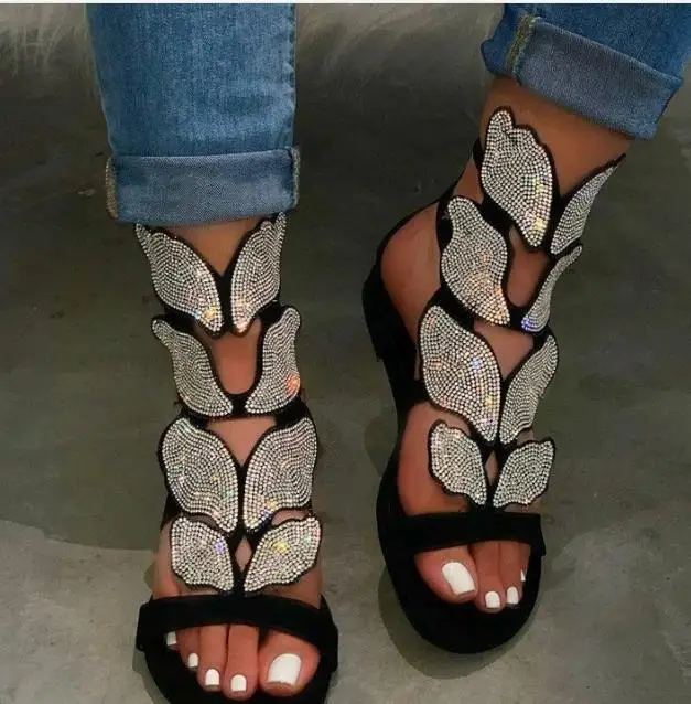 

2020 Rhinestone New Women Spring/summer New Soft-slip Non-slip Sandals Foam Sole Durable Sandals Ladies Outdoor Beach Sandals