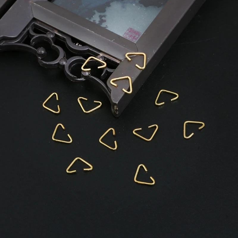 100PCS/Set Triangle Open Rings Coordinating Shape Extra Thickness Hold Sturdy Attach Easily Bend for Keychains Jewelry - купить по