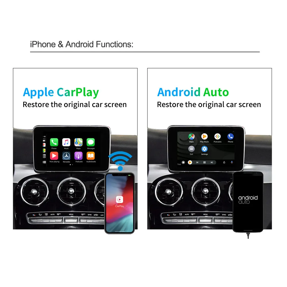 Беспроводной автомобильный интерфейс Apple CarPlay Android для Mercedes Benz NTG5.0 2015-2017 с