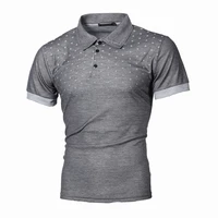 male cotton shirt print slim fit breathable men poloshirt casual short sleeve camisa quick drying shirt clothes jerseys mtp141