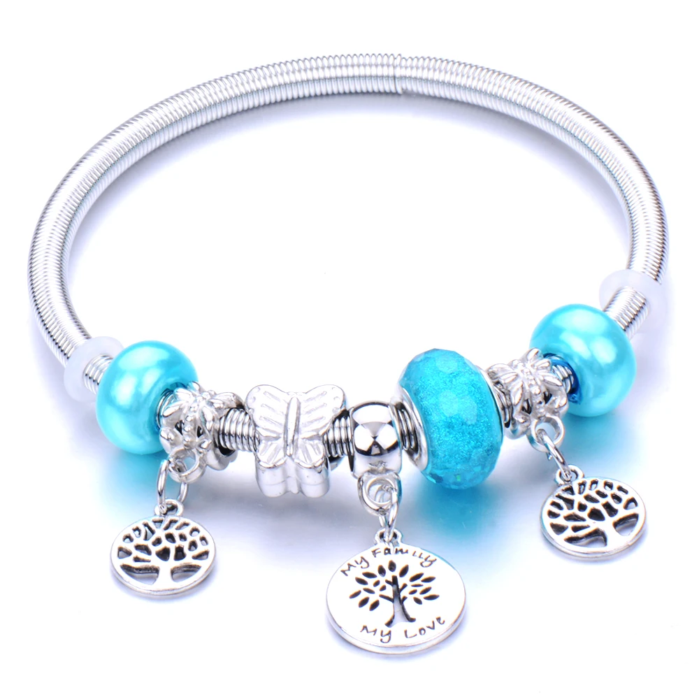 10 шт./лот женские браслеты Древо жизни жемчужные подвески браслет с бусинами