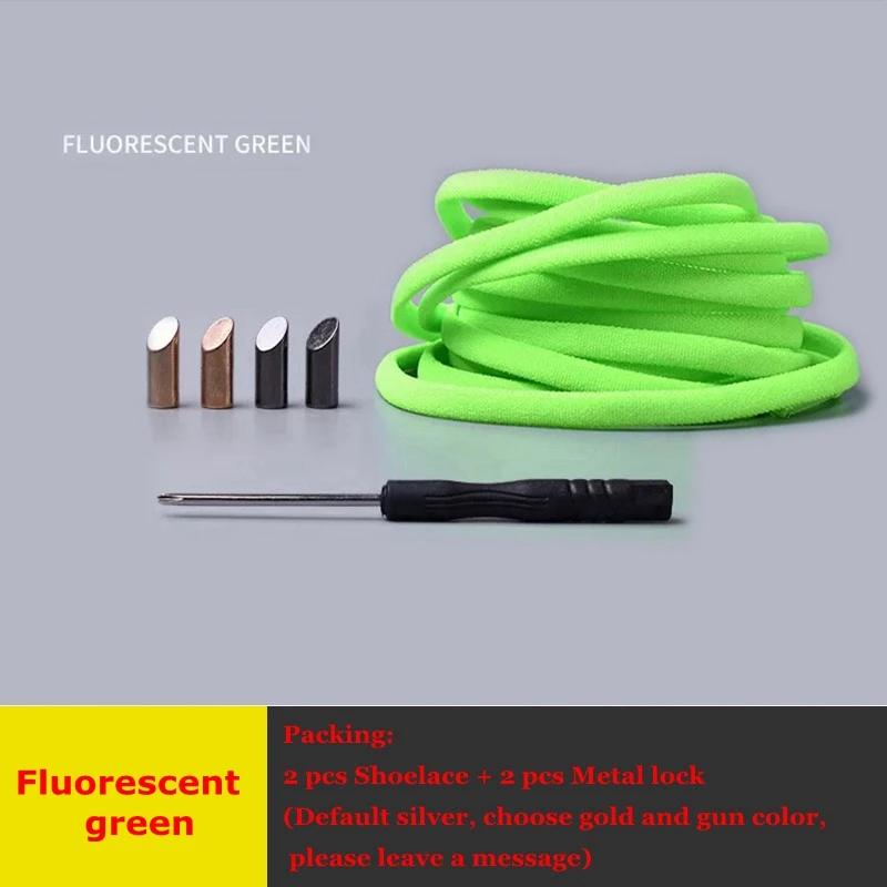 Fluorescent green 1 пара одноцветных полукруглых шнурков эластичные кружевные шнурки без галстука Детские Взрослые быстрые кроссовки без шнуровки обувные шнурки для шнуровки - Цвет: Fluorescent green