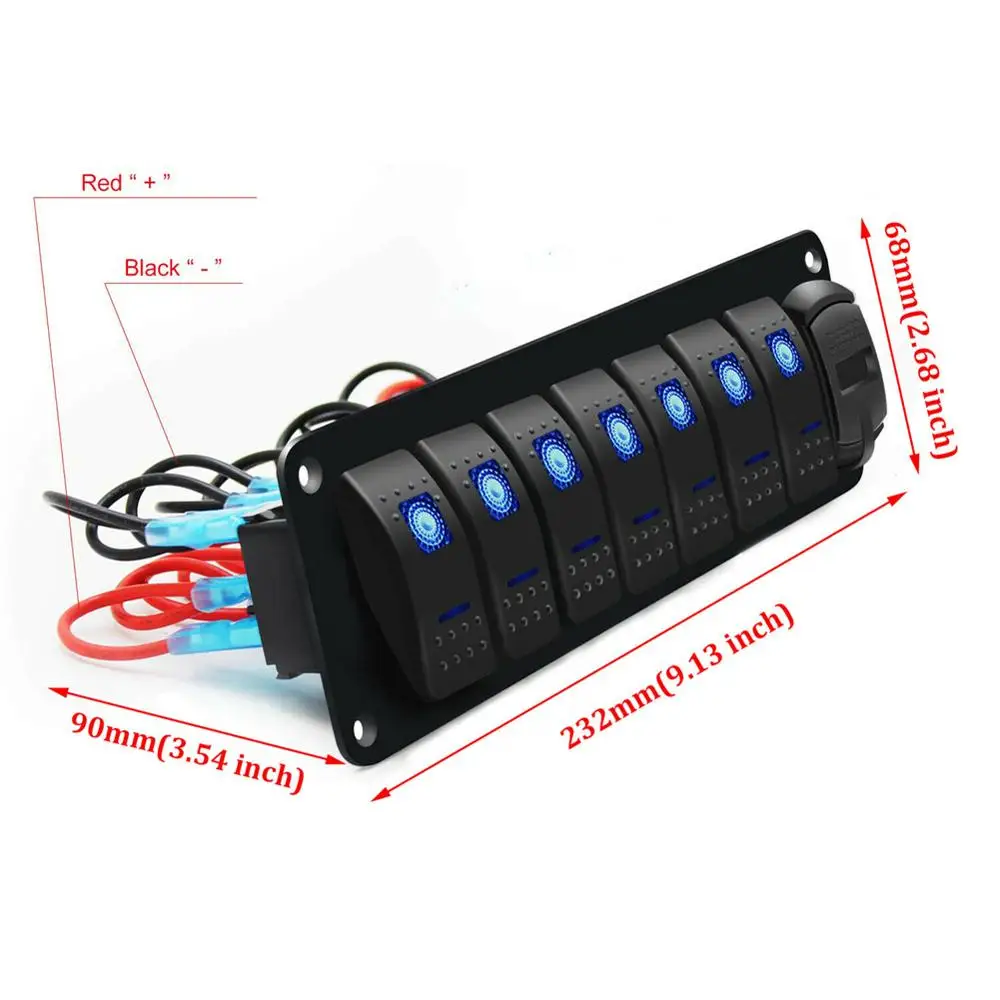 8 банд переключатель панели автомобиля Стайлинг Водонепроницаемый 12 в авто лодка