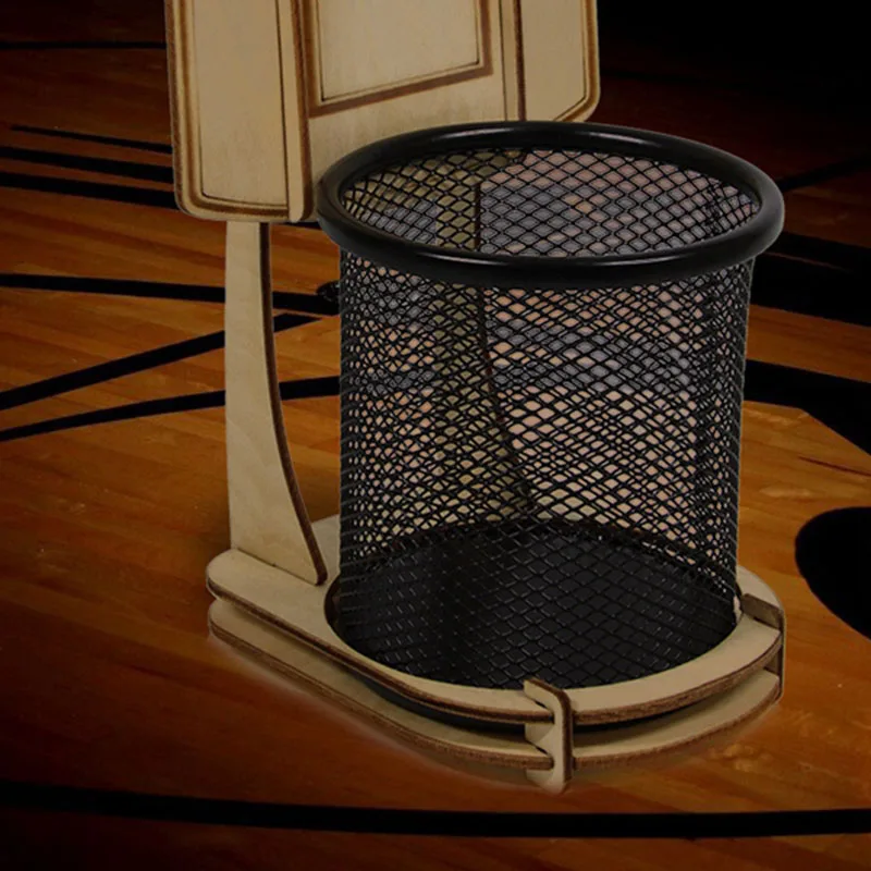 

DIY Office Pen Holder Basketball Stand Pen Holder Basketball Metal Pencil Holder Basketball Fans As a Decompression Toy