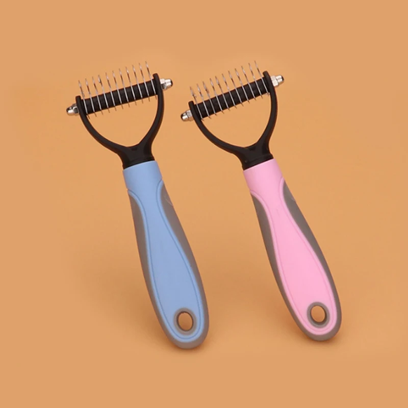 

Hair Removal Comb for Dogs Cat Detangler Fur Trimming Dematting Deshedding Brush Grooming Tool One/Double Side Comb