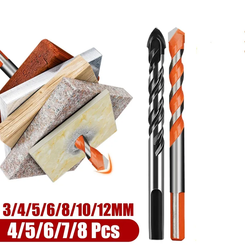 

Carbide ceramic tile drill bit set 3-12mm triangle drill bit ceramic glass concrete brick wall wood hole opener power tool