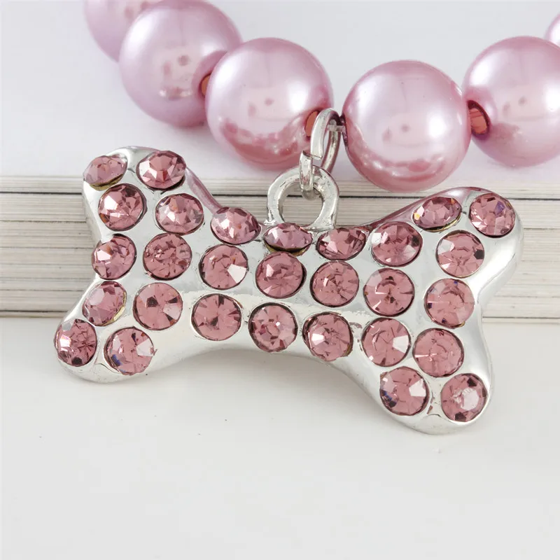 Ошейник Стразы с имитацией жемчуга для домашних животных блестящее ожерелье