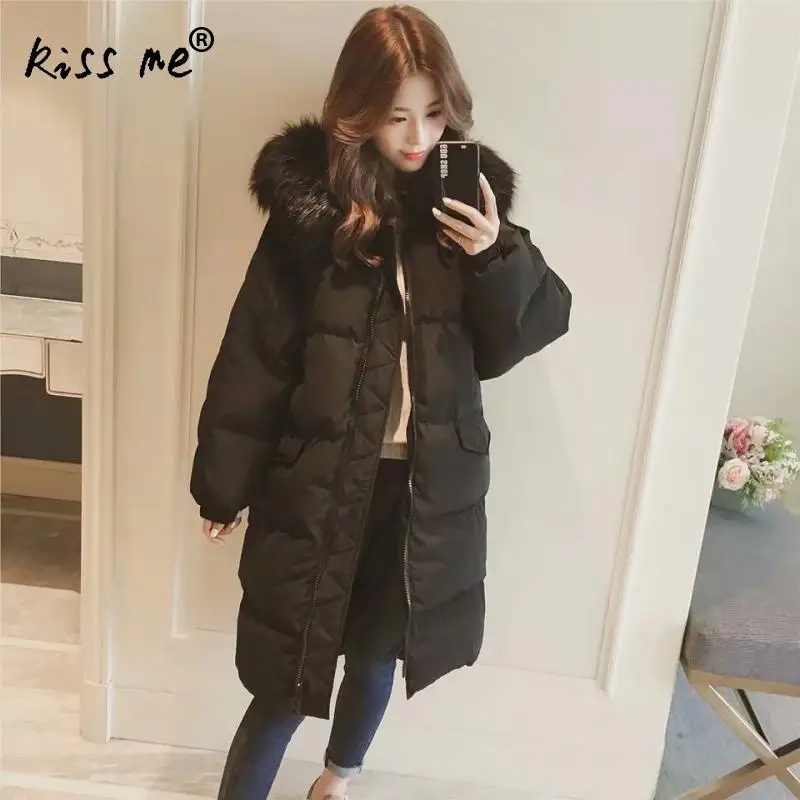Модный однотонный пуховик женская уличная теплая пуховая куртка с капюшоном